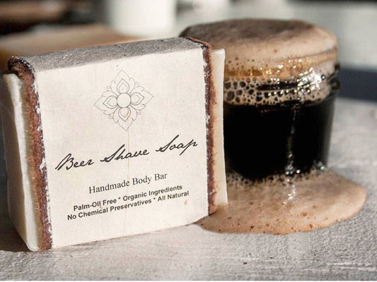 Beer Shave organic soap is a moisturizing formula to use as a shaving soap, body soap, and shampoo! This recipe includes bentonite clay and a higher castor seed oil content, giving this bar a nice creamy lather with an easy slip and glide.