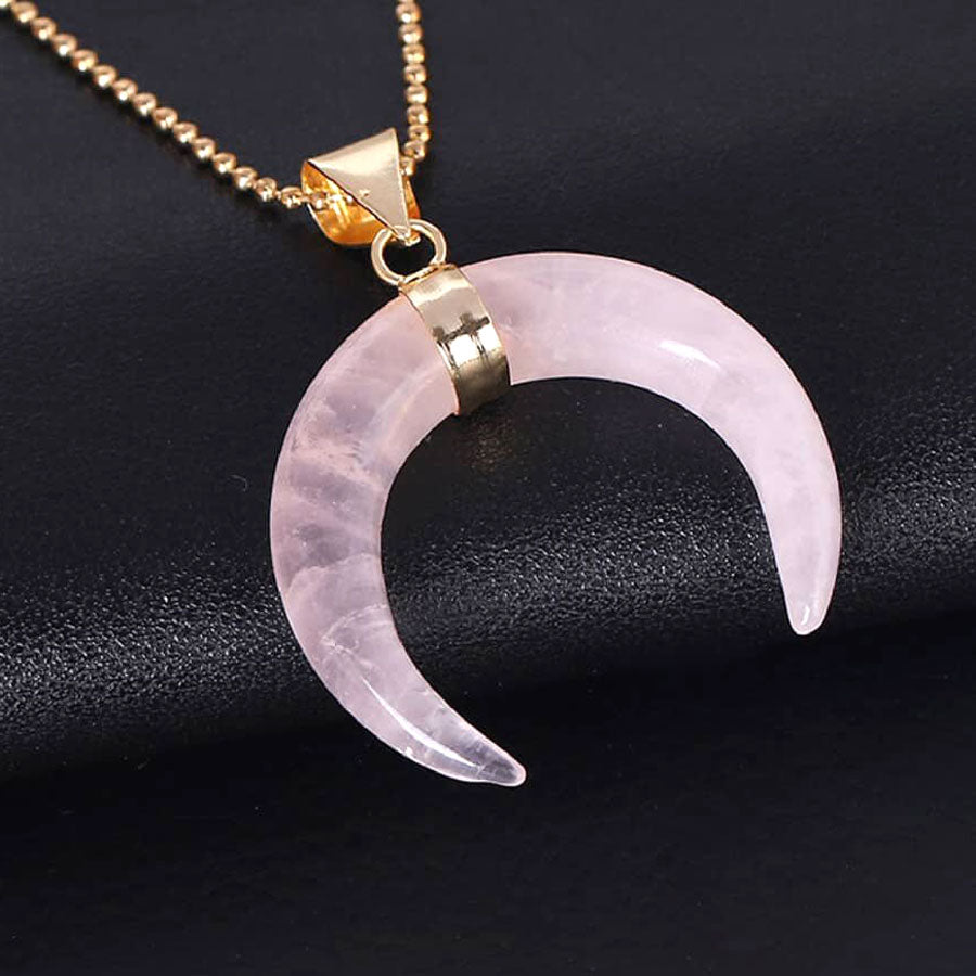 Crescent Moon-Shape Crystal Necklace