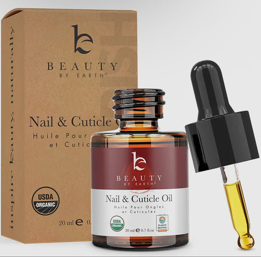 Beauty by Earth Nail &amp; Cuticle Oil hydrates and protects with the perfect combination of organic oils and extracts to keep your nail beds looking *way* fresh