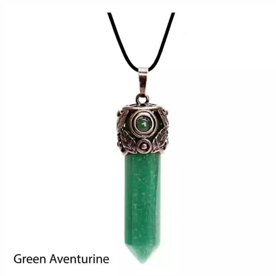 Green Aventurine Tumbled Stone Necklace (Luck) - Hello Indigo Halo