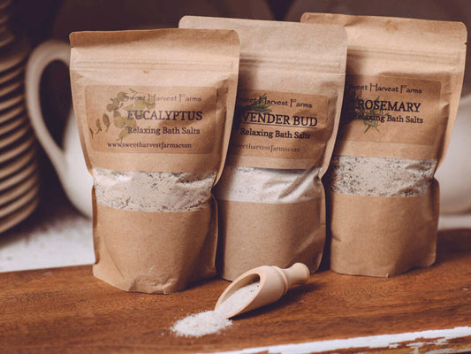The benefits of bath salts go far beyond exfoliating dead cells. Soaking in a tub of bath salts can help relax and release muscle tension and aid in helping control athlete's foot, eczema, calluses, and other skin irritations