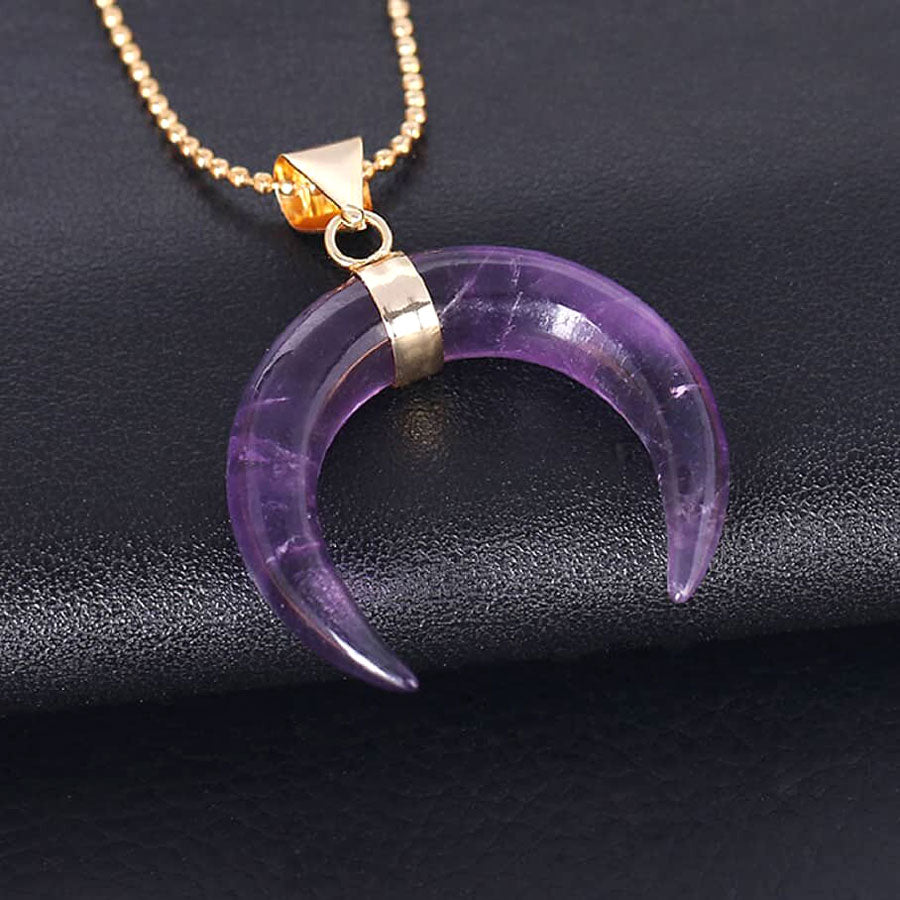 Cute Crescent Moon Necklace in Gold