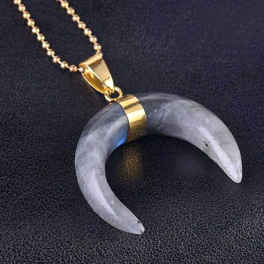Crescent Moon-Shape Crystal Necklace