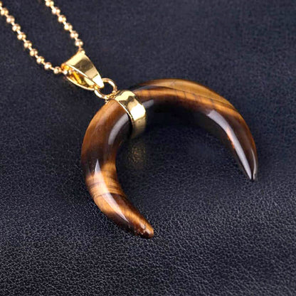 Crescent Moon-Shape Crystal Necklace