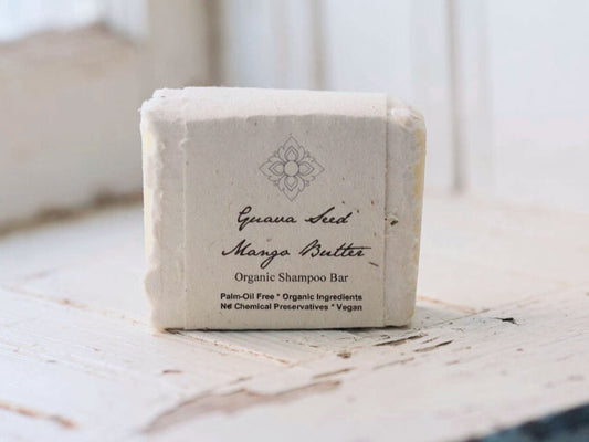 With conditioning organic mango butter and guava seed oil, this Guava Seed Mango Butter Organic Shampoo Bar works well with normal and oily hair types. Rich in beta-carotene and Vitamin A, guava oil may also help prevent dandruff and strengthen the hair.