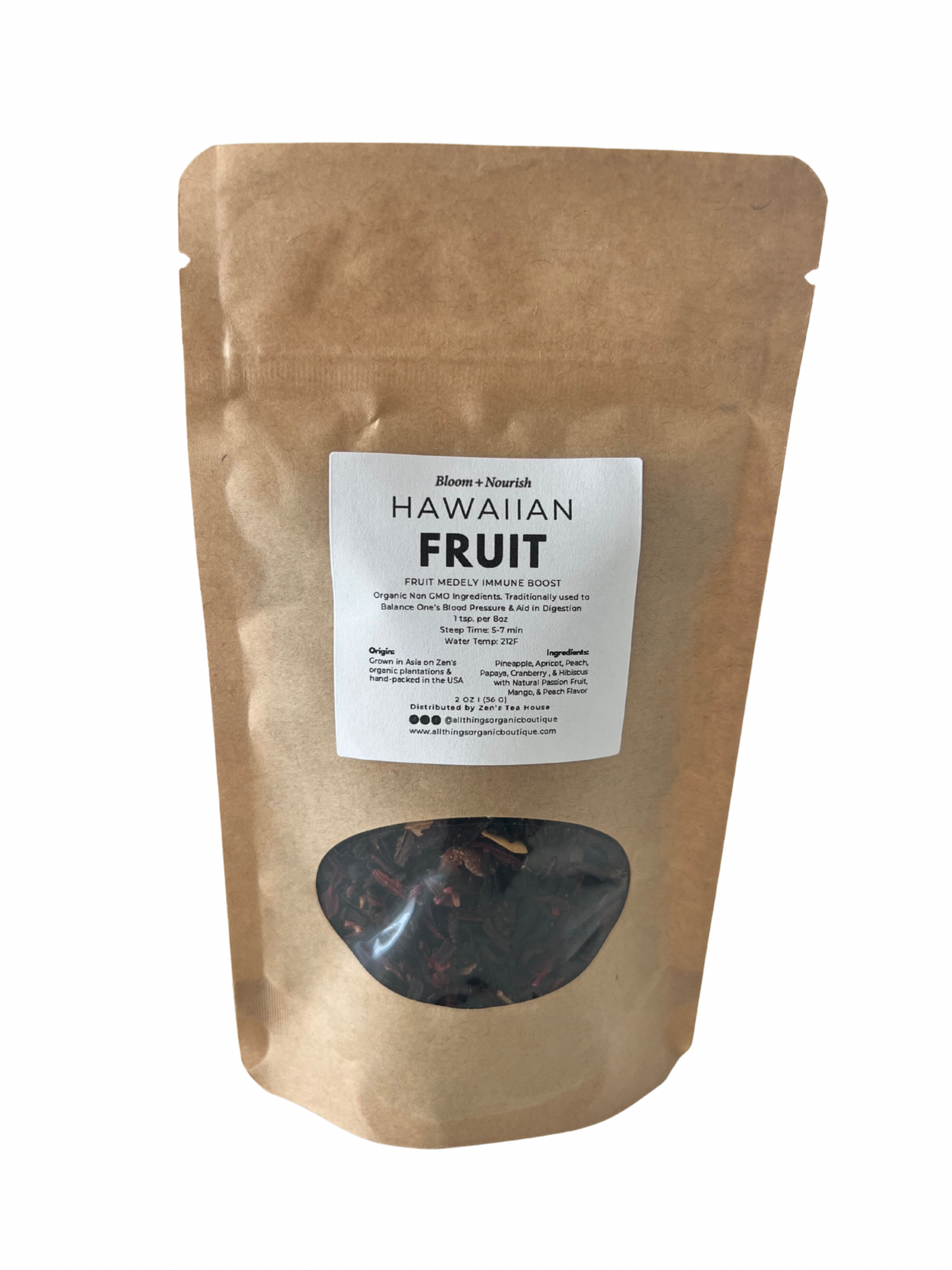 Hawaiian Fruit Loose Leaf Organic Tea is a delicious bouquet of Hibiscus and dried tropical fruit
