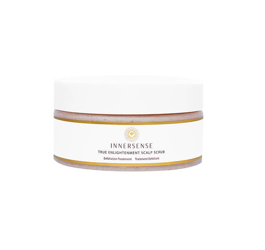 True Enlightenment Scalp Scrub is a pre-cleanse exfoliation treatment formulated with Hawaiian Red salt, which is rich in volcanic clay and minerals